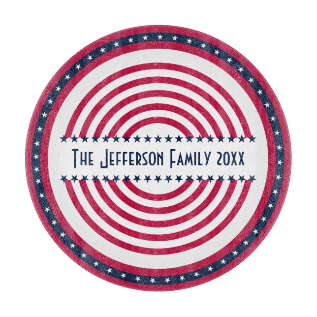 Planche À Découper Bleu blanc 4 juillet (Devant)