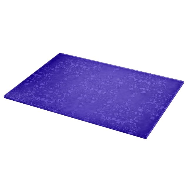 Planche À Découper Bleu Cobalt Vibrant Fancy Damask Patte (Coin)