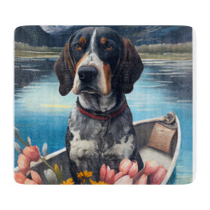 Planche À Découper Bleu Coonhound sur une pagaie : une aventure Pitto