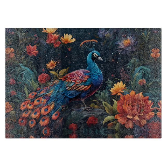 Planche À Découper Bleu élégant et gamme Peacock Star Jardin plein (Devant)