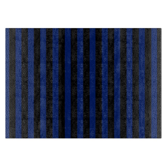 Planche À Découper Bleu et noir bonbons rayés (Devant)