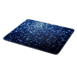 Planche À Découper Bleu foncé profond brillant faux paillettes scinti