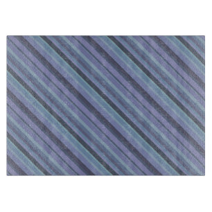Planche À Découper Bleu-gris bandes diagonales