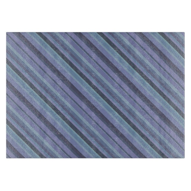 Planche À Découper Bleu-gris bandes diagonales (Devant)