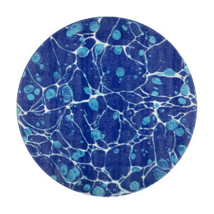Planche À Découper Bleu Marbré Vintage tacheté avec Rivières Blanches