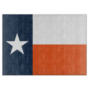 Planche À Découper Bleu marine et drapeau du Texas d'orange