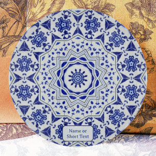 Planche À Découper Bleu Méditerranée / Blanc Carrelage étoile 12 bran