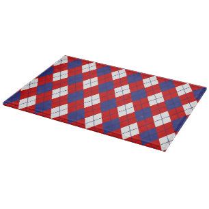 Planche À Découper Bleu, Rouge, Blanc, Jacquard Bleu 1 VERRE