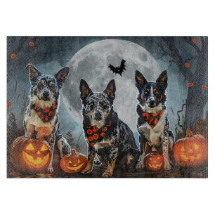 Planche À Découper Blue Heeler Halloween Épouvantable