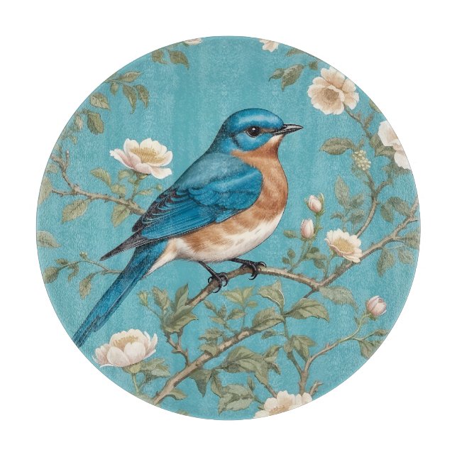 Planche À Découper Bluebird William Morris Inspiré Turquois (Devant)