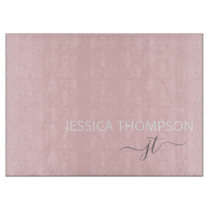 Planche À Découper Blush Pink Simple Script Girl Nom Monogramme
