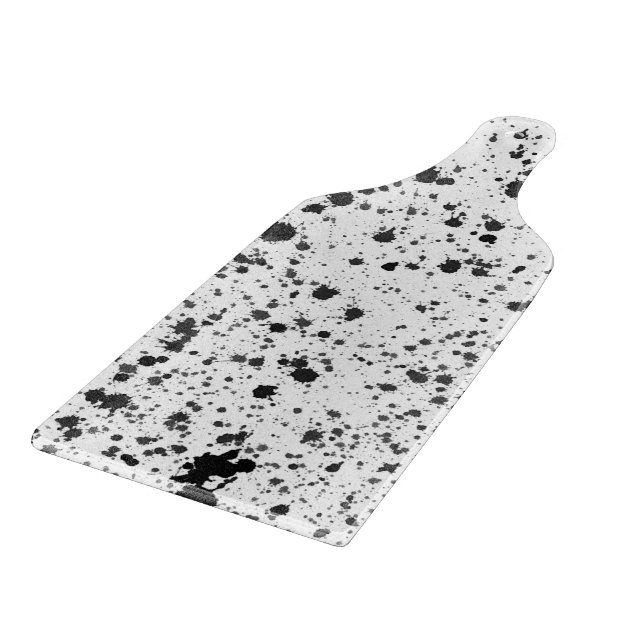 Planche À Découper Board de verre - Black and White Splatters (Coin)