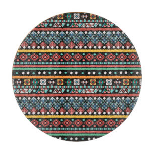 Planche À Découper Boho ethnique : impression de pixels géométriques
