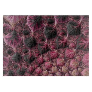 Planche À Découper Boho Funky Eclectique Rose Noir Abstrait Fractal