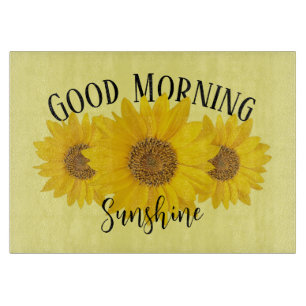Planche À Découper Bon Matin Sunshine Fleurs de soleil jaunes