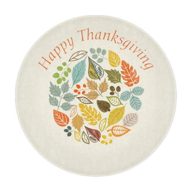 Planche À Découper Bon thanksgiving de vacances d'automne Feuilles co (Devant)