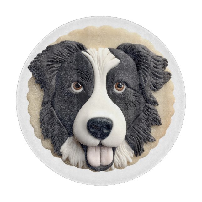 Planche À Découper Bordure Collie Chien 3D inspiré (Devant)