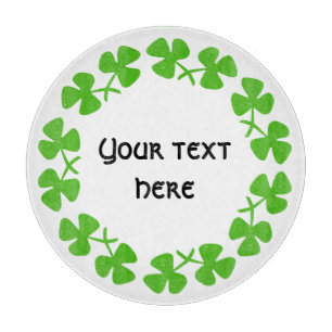 Planche À Découper Bordure Shamrock verte Ajouter un texte