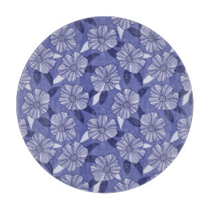 Planche À Découper Botanique Violet Floral Line Art