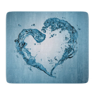 Planche À Découper Bouffées d'eau en forme de coeur