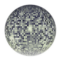 Planche à découper Boule disco argentée Rétro