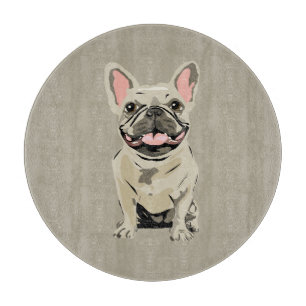 Planche À Découper Bouledogue Français Crème