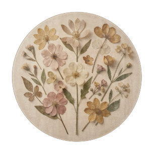 Planche À Découper Bouquet botanique de fleurs sauvages pressées Vint