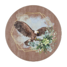 Bouquet encadré d'aigle chauve aquarelle