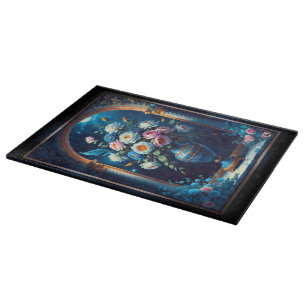 Planche À Découper Bouquet Floral Glorieux Sous Un Ciel Lune