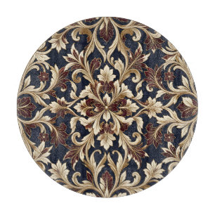 Planche À Découper Bourgogne doré motif damassé baroque orné