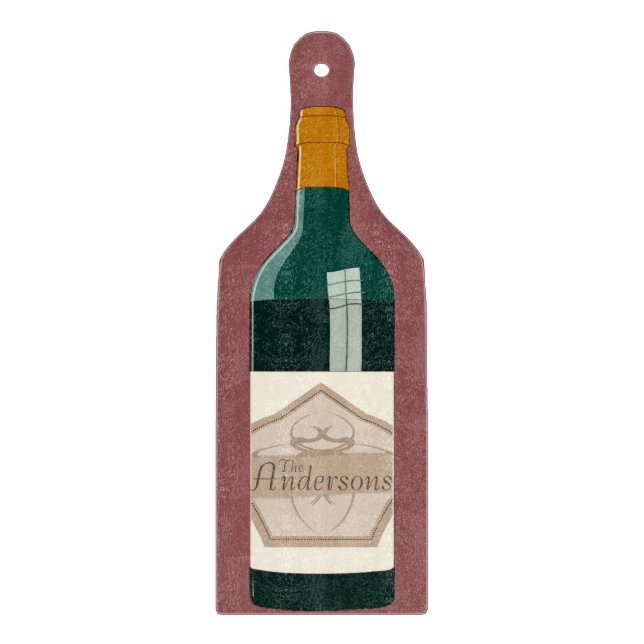 Planche À Découper Bouteille de vin personnalisée (Devant)