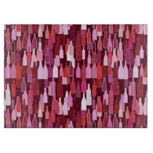 Planche À Découper Bouteilles de vin, nuances de prune, arrière - pla