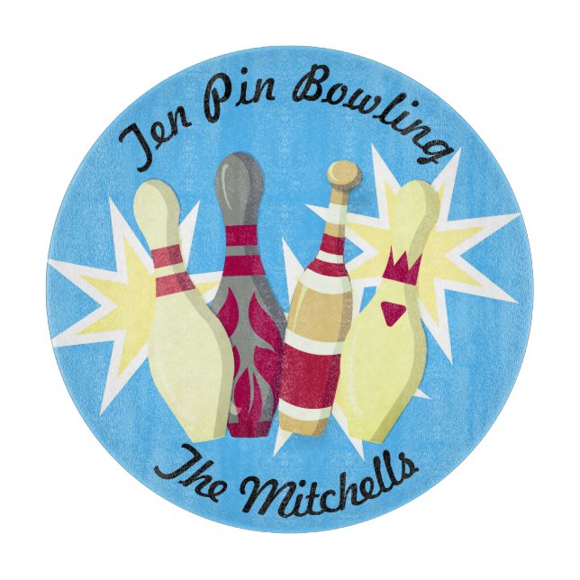 Planche À Découper Bowling de style vintage (Devant)