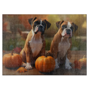 Planche À Découper Boxer chiot Automne Délice Citrouille