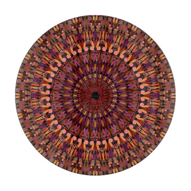 Planche À Découper Brown floral Mandala Design-48566 (Devant)