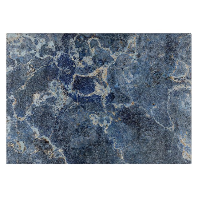 Planche À Découper Bue Gris Marbre Noir & Veines Beige (Devant)