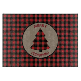 Planche À Découper Buffle noir rouge Plaid Christmas Tree