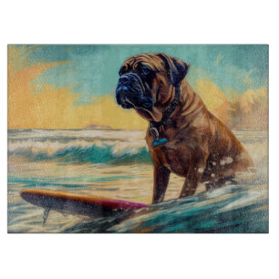Planche À Découper Bullmastiff Beach Surfing Peinture