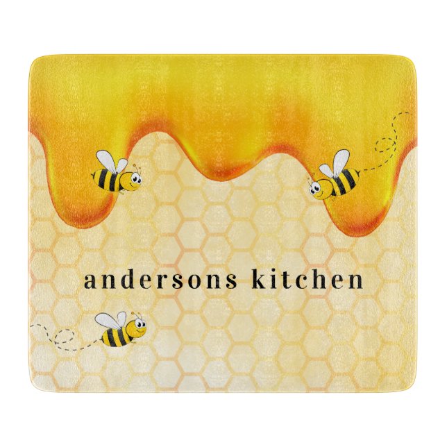 Planche À Découper Bumble abeilles miel nid d'abeille goutte de miel  (Devant)