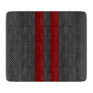 Planche À Découper Burgundy Red Carbon Fibres Stripes
