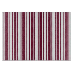 Planche À Découper Burgundy rouge et blanc bonbons rayures