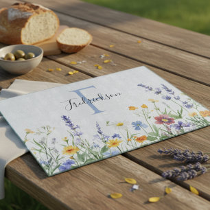 Planche À Découper Cabane botanique fleurie de fleurs sauvages à mono