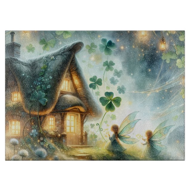 Planche À Découper Cabane de Fée Trèfle Lumineuse (Devant)
