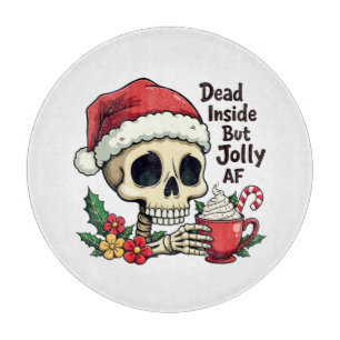 Planche À Découper Cacao Chaud Xmas Skull AF Joyeux Mais Mort à l'Int