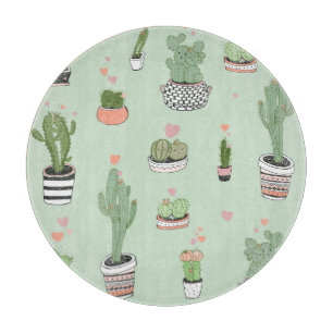 Planche À Découper Cactus Love : Joli Motif de dessin animé.