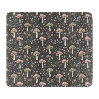 Planche À Découper Cadeau Fungi Gris Charbon Moderne Rustique Terreux