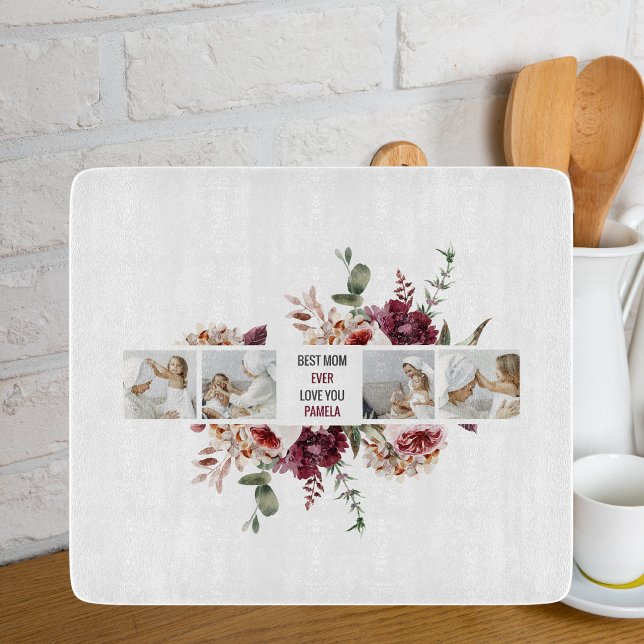 Planche À Découper Cadeau photo de collage moderne Fleurs de photos B (Créateur téléchargé)