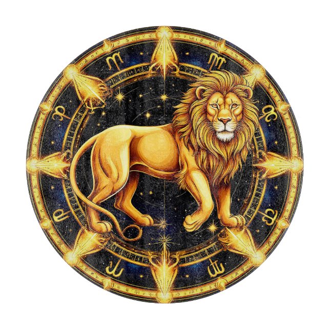 Planche À Découper 🦁 Cadeau Symbole Stellaire Céleste du Zodiaque Li (Devant)