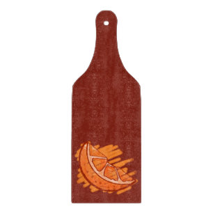 Planche À Découper Cadeaux Orange Sanguine Motifs Fruitiers