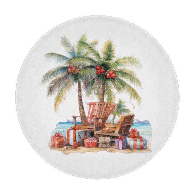 Planche À Découper Cadeaux sous le palmier (Devant)